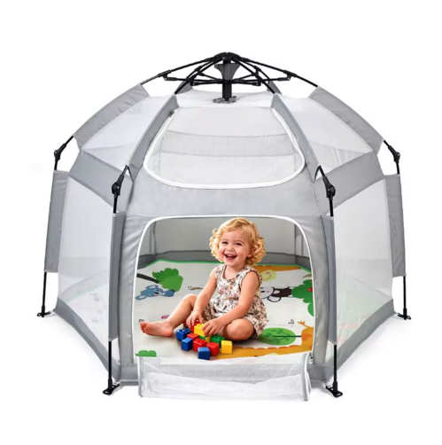 Portable Baby & Toddler Playpen with Canopy and Travel Bag